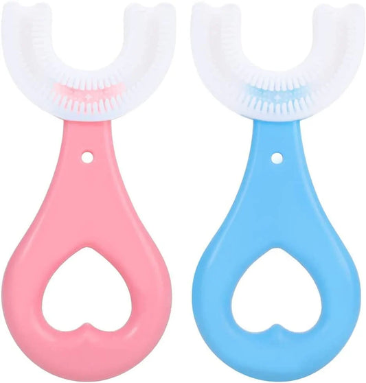 Toothbrush for Kids with U Shaped Silicone Brush